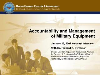 Accountability and Management of Military Equipment