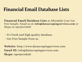 Financial Email Database Lists