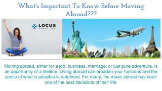 What's Important To Know Before Moving Abroad???