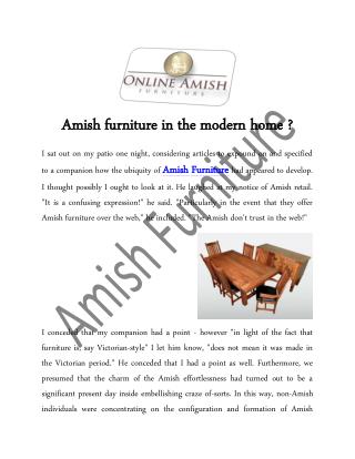 Amish furniture in the modern home ?