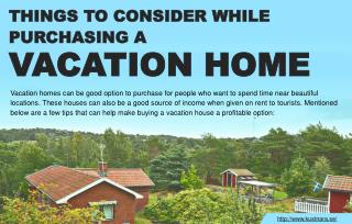 Few tips to remember before purchasing vacation homes