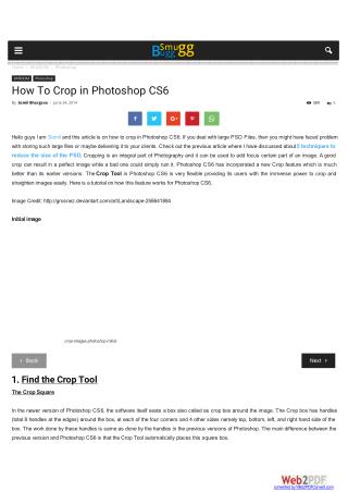 How To Crop in Photoshop CS6