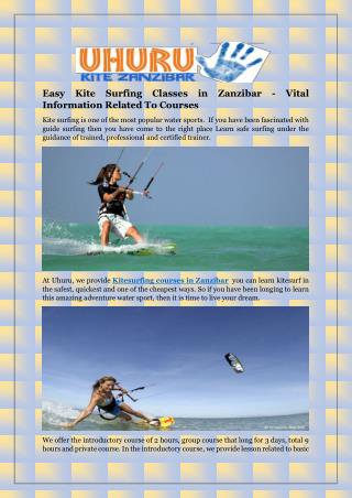 Easy Kite Surfing Classes in Zanzibar - Vital Information Related To Courses