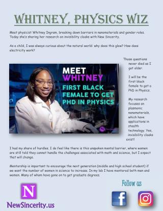Whitney, Physics Wiz - NewSincerity.us