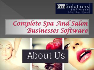 Complete Spa And Salon Businesses Software