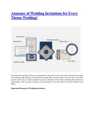 Anatomy Of Wedding Invitations For Every Theme Wedding!