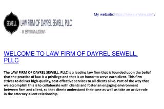 The LAW FIRM OF DAYREL SEWELL, PLLC