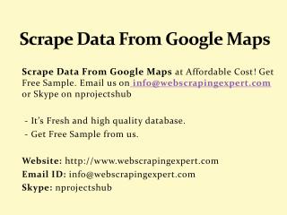 Scrape Data From Google Maps