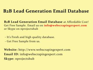 B2B Lead Generation Email Database