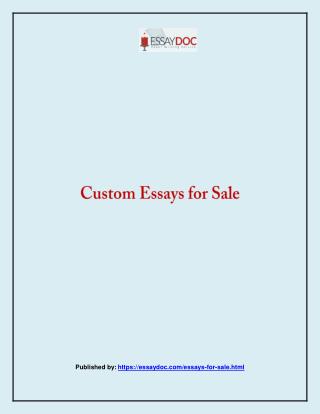 Custom Essays For Sale