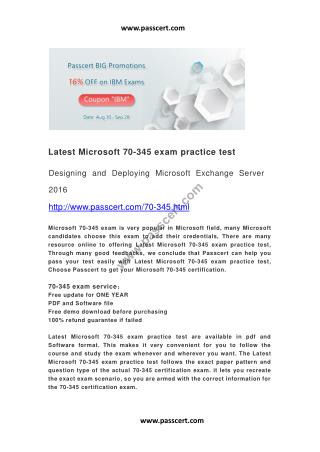 Microsoft 70-345 exam practice test