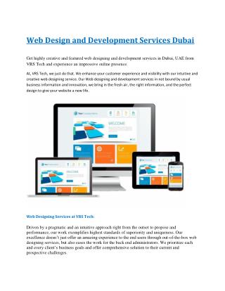 Web Design and Development Services Dubai