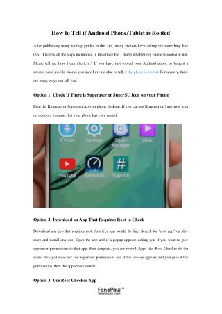 How to Tell if Android Phone/Tablet is Rooted