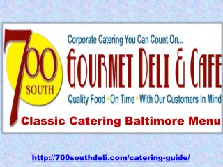 Catering in Baltimore Menu