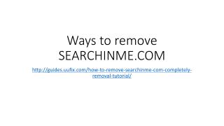 Ways to remove searchinme.com