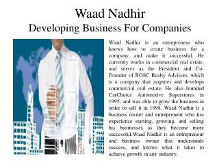 Waad Nadhir - Developing Business for Companies