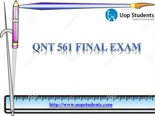 QNT 561 Final Exam | QNT 561 week 2 Quiz Answers | UOP Students