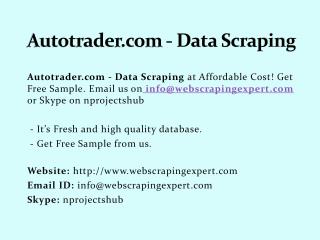 Autotrader.com - Data Scraping