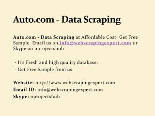 Auto.com - Data Scraping