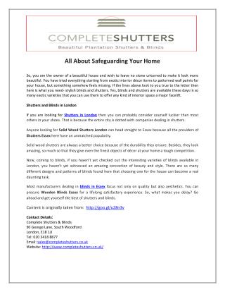 All About Safeguarding Your Home
