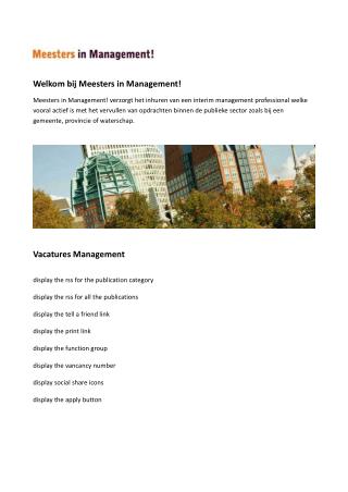 Meesters in Management!interim management bureau