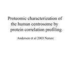 Proteomic characterization of the human centrosome by protein correlation profiling
