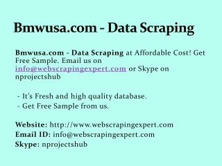 Bmwusa.com - Data Scraping