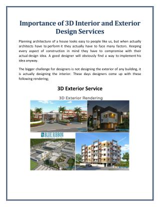 Importance of 3D Interior and Exterior Design Services