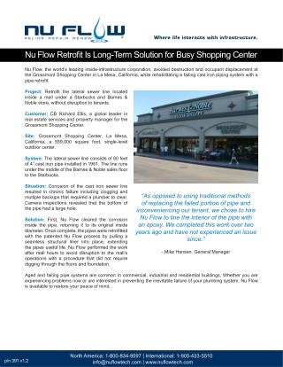 Nu Flow Retrofit Is Long-Term Solution for Busy Shopping Center