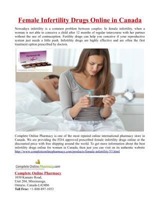 Female Infertility Drugs Online in Canada