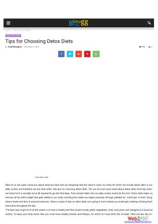 Tips for Choosing Detox Diets