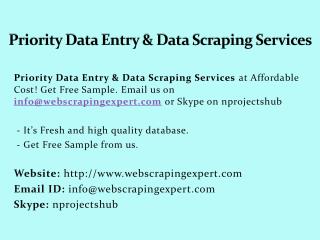 Priority Data Entry & Data Scraping Services