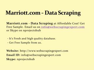 Marriott.com - Data Scraping