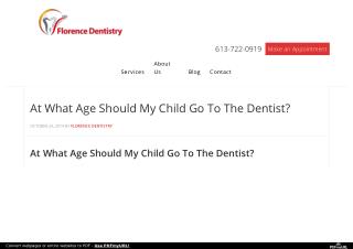 At What Age Should My Child Go To The Dentist?