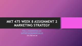 MKT 475 WEEK 8 ASSIGNMENT 2 MARKETING STRATEGY