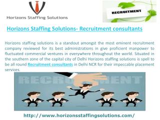 Horizons Staffing Solutions- Recruitment consultants