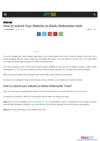 How to submit Your Website on Baidu Webmaster tools