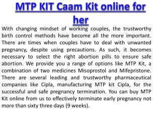 MTP KIT Caam Kit online for her