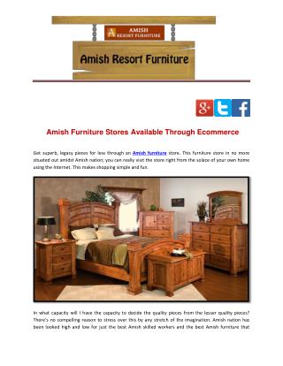 Amish Furniture Stores Available Through Ecommerce