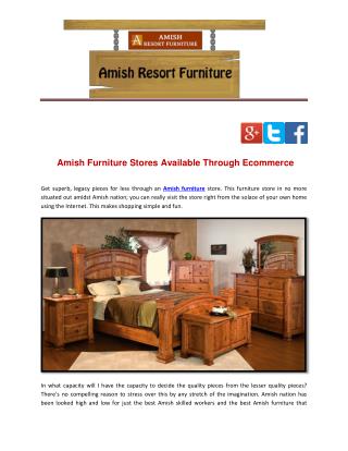 Amish Furniture Stores Available Through Ecommerce