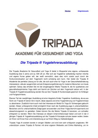 Die Tripada ® Yogalehrerausbildung