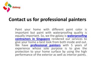 Contact Us for Professional Painters