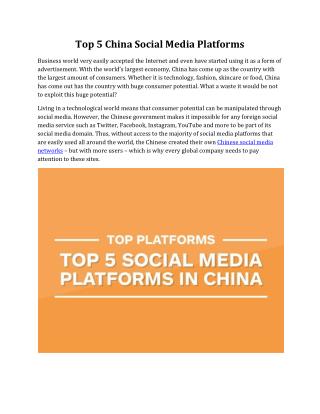 Top 5 China Social Media Platforms