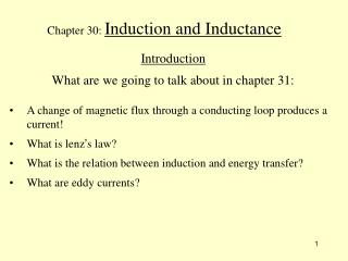 Chapter 30: Induction and Inductance