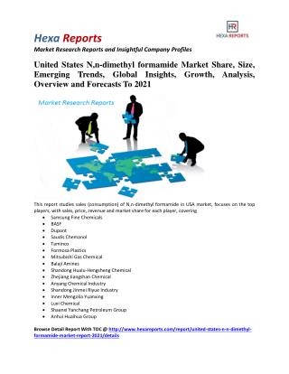 United States N,n-dimethyl formamide Market Insights, Analysis and Outlook To 2021: Hexa Reports