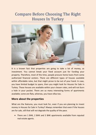 Compare Before Choosing The Right Houses In Turkey