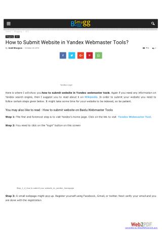 How to Submit Website in Yandex Webmaster Tools