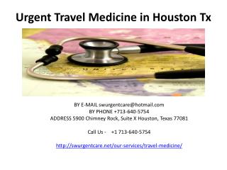 Urgent Travel Medicine in Houston Tx