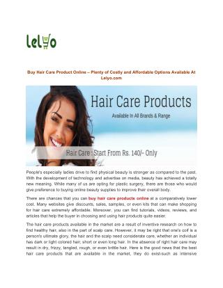 Buy Hair Care Product Online At Lelyo.com