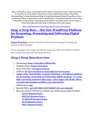 Drag ‘n Drop Boss Review and (FREE) Drag ‘n Drop Boss $24,700 Bonus